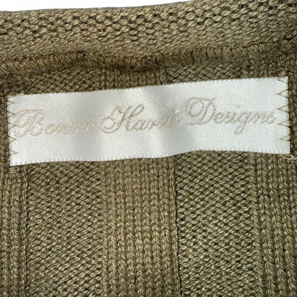 fairy boho whimsygoth patchwork vintage green sweater sz ML - Picture 5 of 5